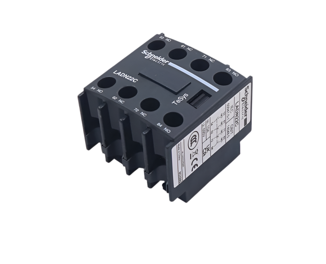 Schneider Electric LC1D AC Contactor Auxiliary Contacts - Models LADN11, C20, C02, C22, C31 - Front Mount, Normally Open/Closed