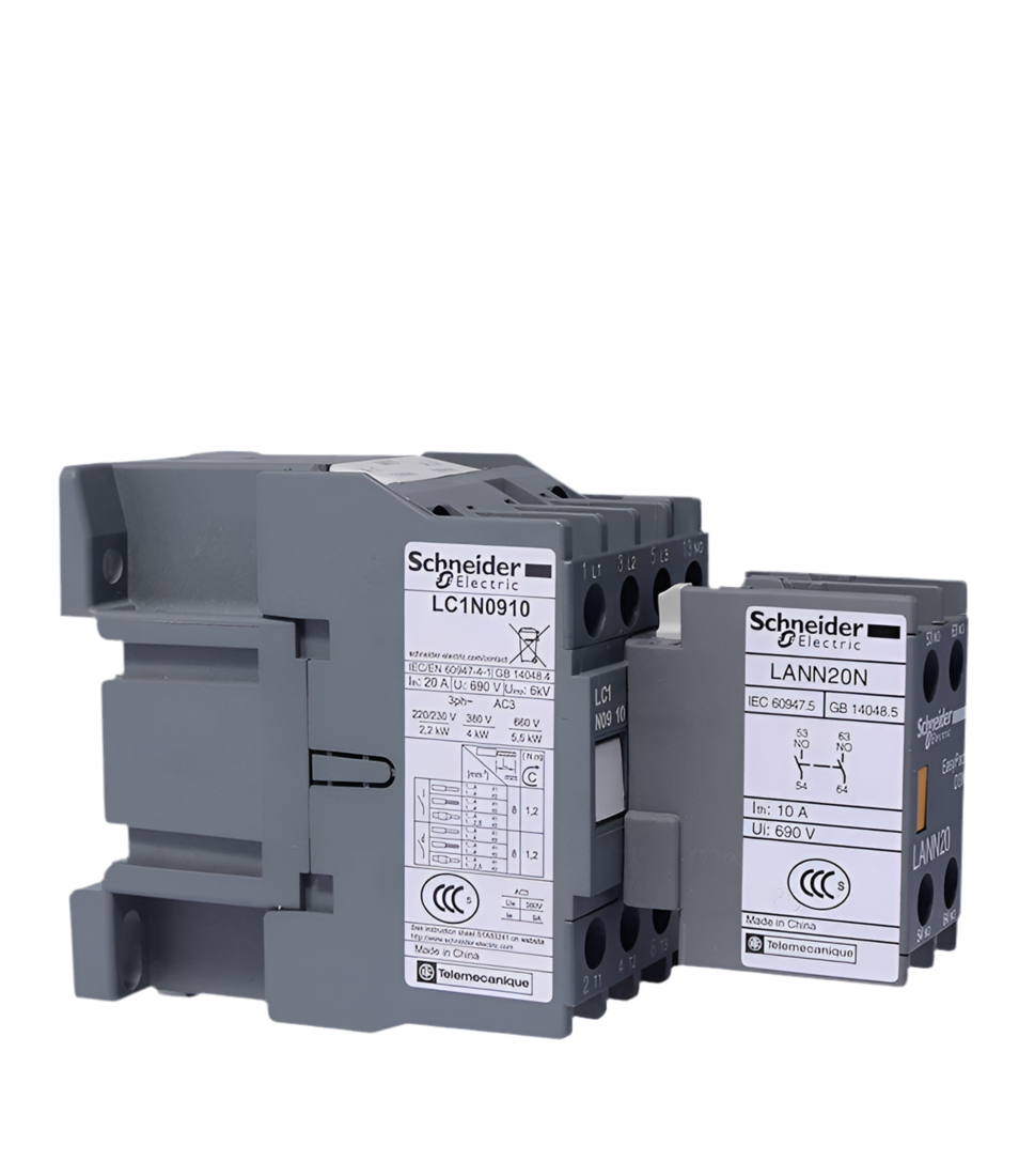 Schneider Electric LC1N Contactor Auxiliary Block LANN22N – Front-Mounted, 2 Open &amp; 2 Closed Contacts (LANN11N)