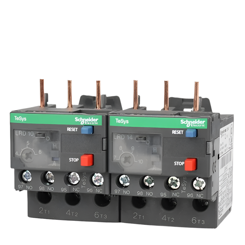 Schneider Electric Thermal Overload Relay LRD Series (LRD01, LRD03, LRD05, LRD06, LRD07, LRD08, LRD10, LRD12, LRD14, LRD16, LRD21, LRD22, LRD32C) with LAD7B106C Auxiliary Contact