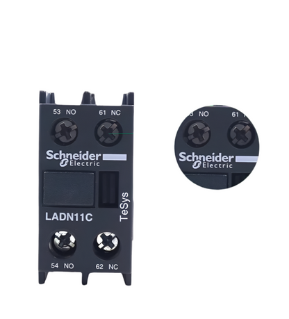 Schneider Electric LC1D AC Contactor Auxiliary Contacts - Models LADN11, C20, C02, C22, C31 - Front Mount, Normally Open/Closed