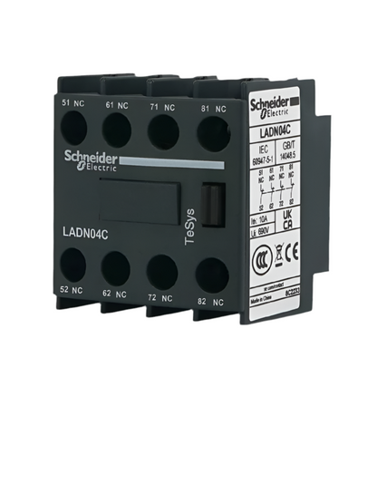 Schneider Electric LC1D AC Contactor Auxiliary Contacts - Models LADN11, C20, C02, C22, C31 - Front Mount, Normally Open/Closed