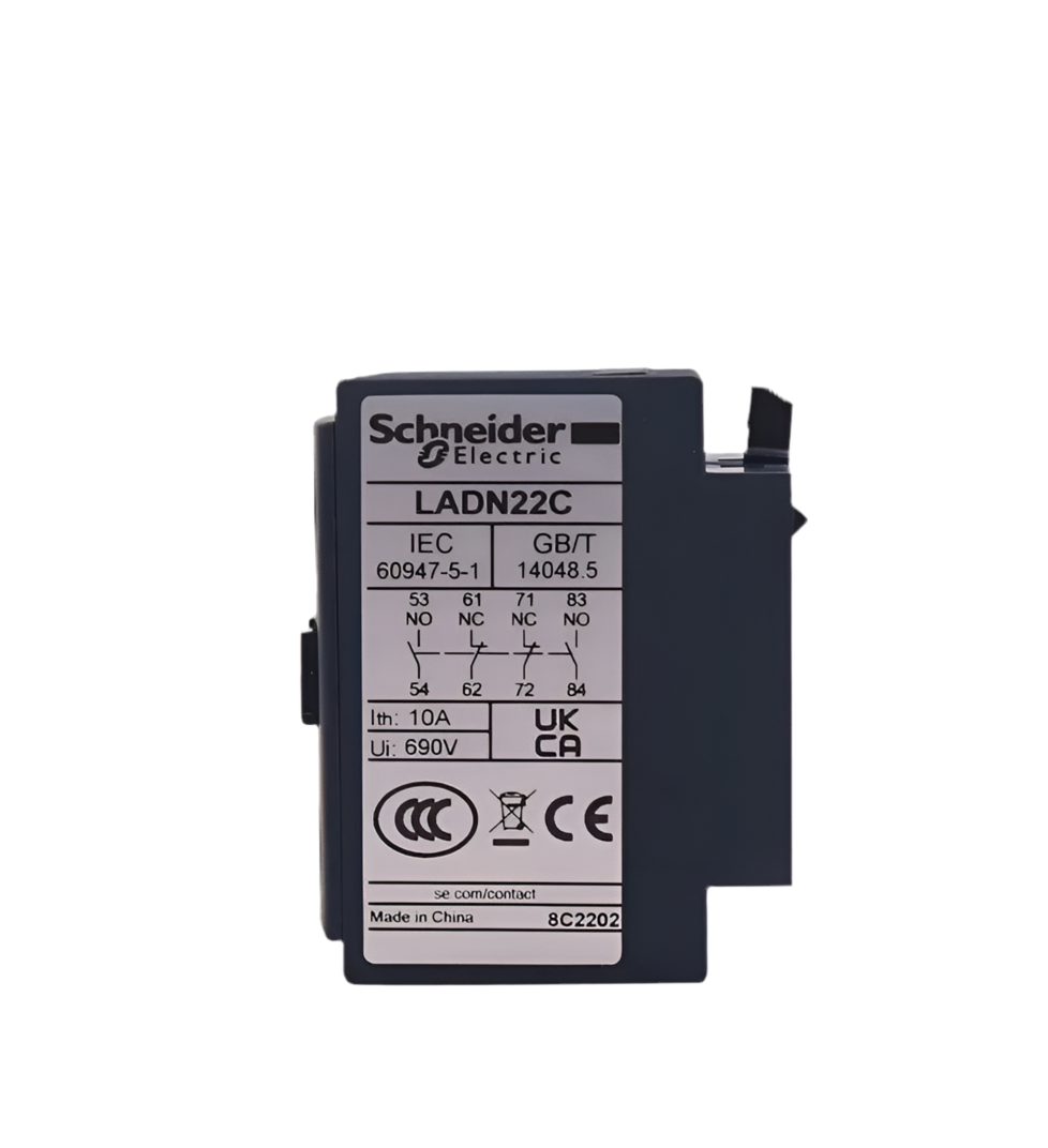 Schneider Electric LC1D AC Contactor Auxiliary Contacts - Models LADN11, C20, C02, C22, C31 - Front Mount, Normally Open/Closed