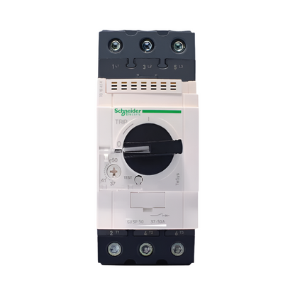 Schneider Electric GV3P50 Three-Pole Motor Circuit Breaker with Knob Control – Motor Protection Switch, 30A to 80A, Model GV3P40-80A