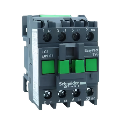 Schneider Electric LC1E Series 4-Pole AC Contactor (Models: 0910, 1210, 1810, 2510, 3210, 3810, 0901, 1201, 1801, 2501, 3201, 3801) – 24V/48V/110V/220V/380V Control Voltage