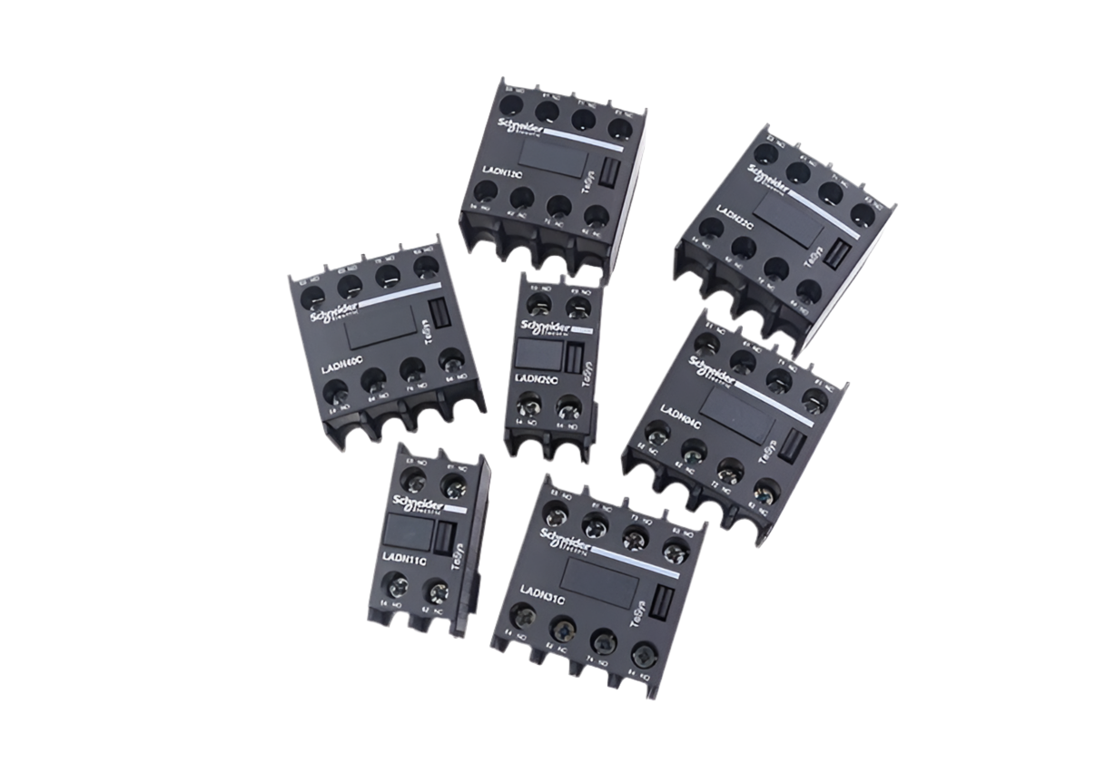 Schneider Electric LC1D AC Contactor Auxiliary Contacts - Models LADN11, C20, C02, C22, C31 - Front Mount, Normally Open/Closed