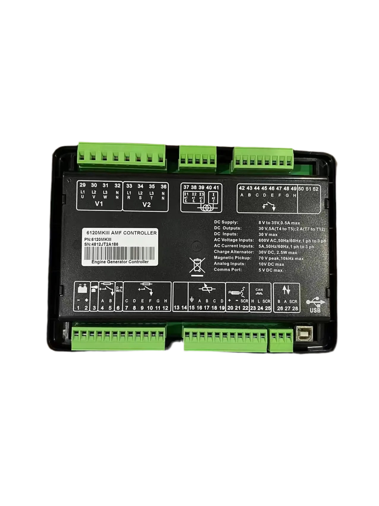 DeepSea DSE6120 MKIII Auto Stop Generator Controller - Diesel Engine Control Module Replacement for DSE6110