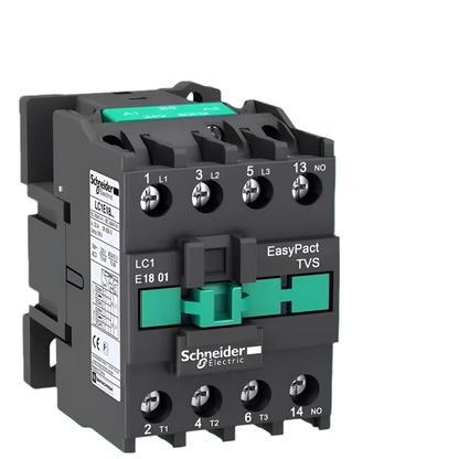 Schneider Electric LC1E Series 4-Pole AC Contactor (Models: 0910, 1210, 1810, 2510, 3210, 3810, 0901, 1201, 1801, 2501, 3201, 3801) – 24V/48V/110V/220V/380V Control Voltage