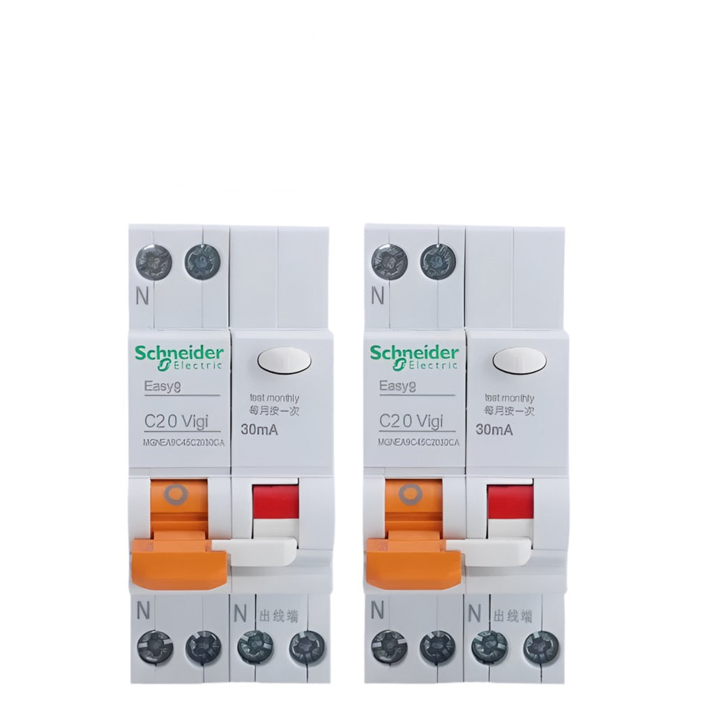 Schneider Electric EA9C45 1P+N Leakage Circuit Breaker – 6A to 40A with Double Wiring, Leakage Protection