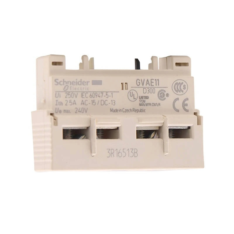 Schneider GVAE11 Auxiliary Contact for Motor Circuit Breaker – 1 Normally Open, 1 Normally Closed Contact