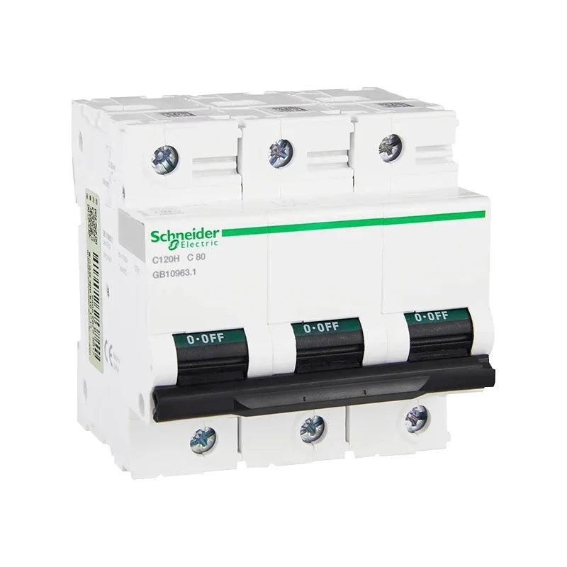 Schneider Electric C120H High Current Circuit Breaker (63A to 125A) – Type C/D, 1P/2P/3P/4P, Superior Protection for Heavy-Duty Electrical Systems