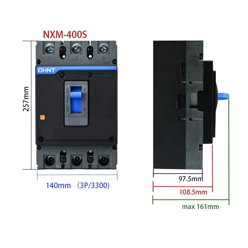 CHiNT NXM Series MCCB Molded Case Circuit Breaker - 630S/400S, 400A, UL Certified