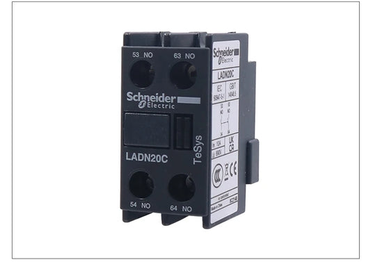 Schneider Electric LC1D AC Contactor Auxiliary Contacts - Models LADN11, C20, C02, C22, C31 - Front Mount, Normally Open/Closed